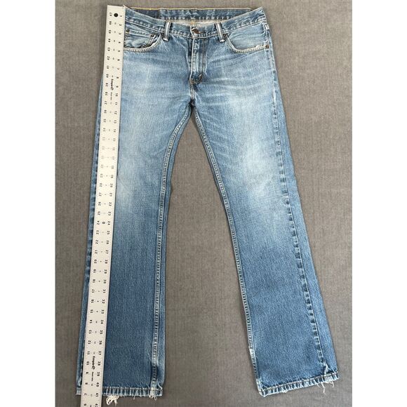 Levis 527 Jeans Women W31 L32 31x32 Blue Bootcut Y2K Low Rise Faded Distressed - Picture 2 of 11